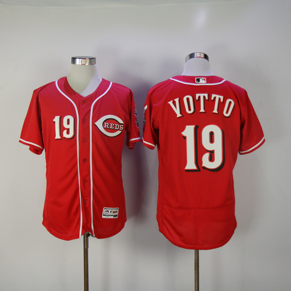 Men MLB Cincinnati Reds #19 Votto red Flexbase jerseys